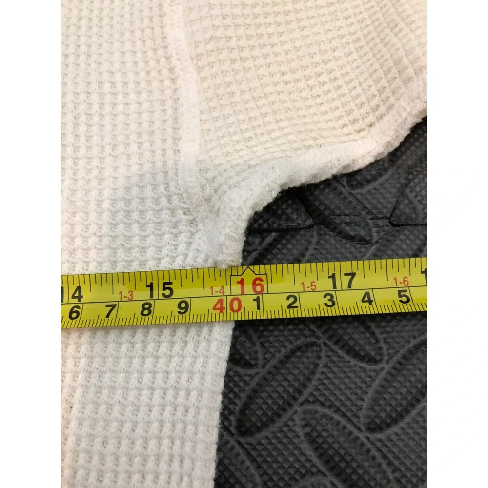 J.E. Morgan Long Johns Shirt Mens XL White Thermal Waffle Knit Made in USA 80s